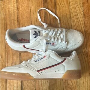 Adidas White Sneakers with Gum Sole